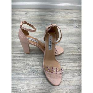 UNILADY METALLIC PINK / CLEAR STUDDED HEELS